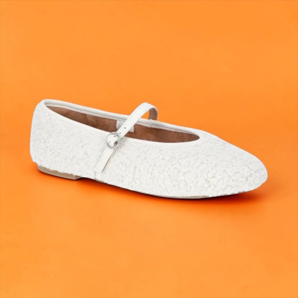 Nobo Faux Shearling Fur Mary Jane Ballet Shoes Flats NWT  Size 9.5   Memory Foam